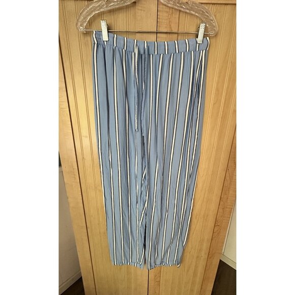 PJ Salvage Women's Shirt Pant Set Stripe Hype Set Blue White SZ XS Lightweight - Picture 2 of 6